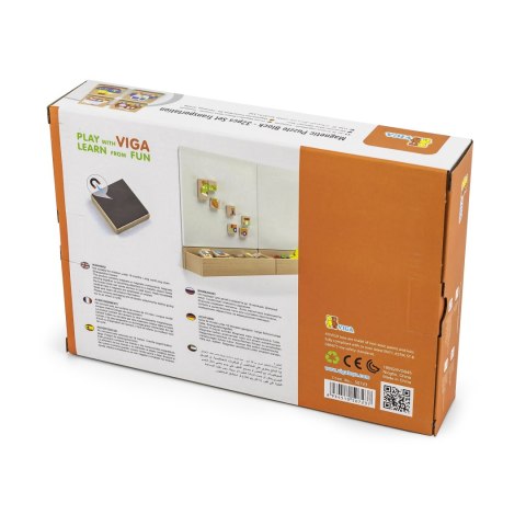 Viga Toys Viga Układanka drewniana puzzle magnetyczne - pojazdy Certyfikat FSC
