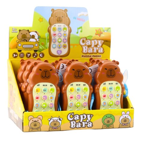 Dziecięcy Telefon Edukacyjny Światła Dźwięki Melodie Kapibara Brązowy