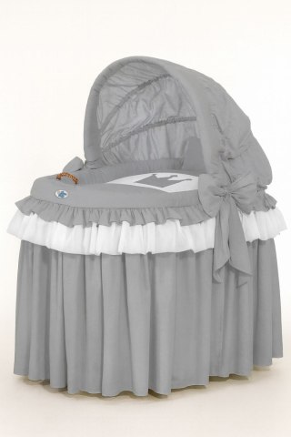 Kosz Mojżesza wiklinowy ze składaną budką- Little Princess antracyt