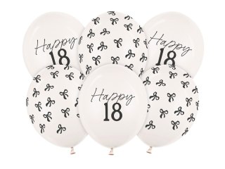 Balony zestaw na 18 urodziny, Pastel Off-white, 30cm, 6 szt.