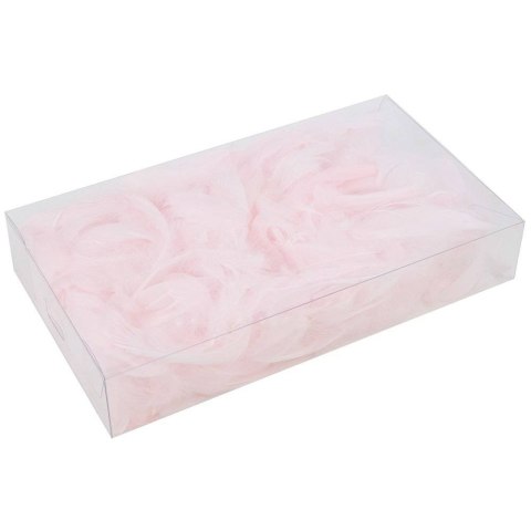 Piórka dekoracyjne w pudełku - Jasny Róż