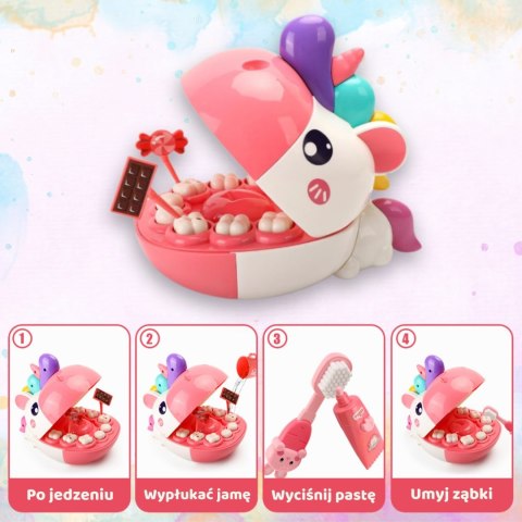 WOOPIE Zestaw Małego Dentysty Głowa Jednorożca Akcesoria