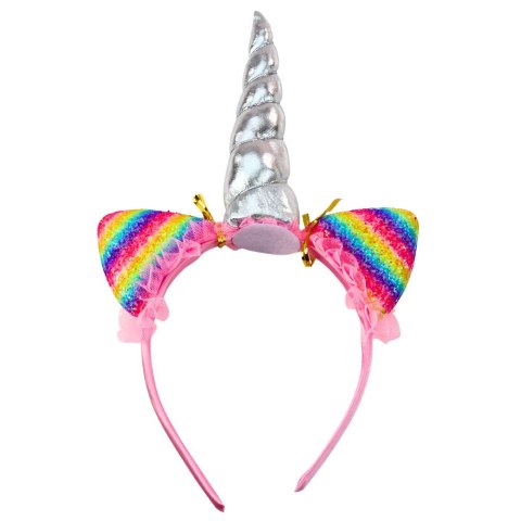 Zestaw Opaska Jednorożec Uszy Róg Naszyjnik Kolorowe