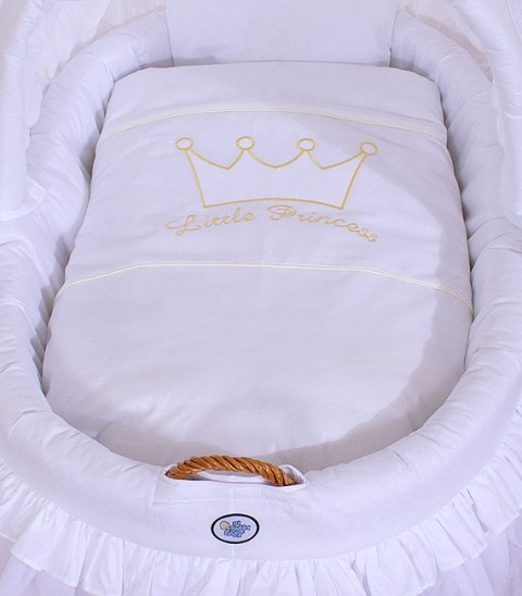 Kosz Mojżesza wiklinowy ze składaną budką - Little Princess biały