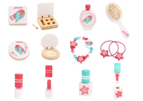 Tooky Toy TOOKY TOY Różowa Toaletka Drewniana Do Makijażu z Lustrem