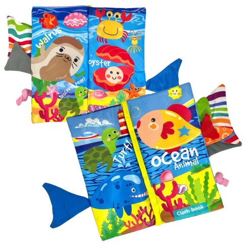 Woopie Baby WOOPIE BABY Książeczka z Ogonkami Zwierząt Morskich Materiałowa Szeleszcząca
