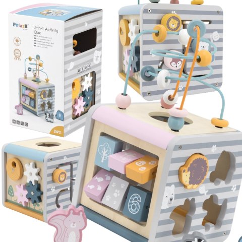 Viga Toys VIGA PolarB Activity Box Drewniane Edukacyjne Centrum Gier 5w1 kostka