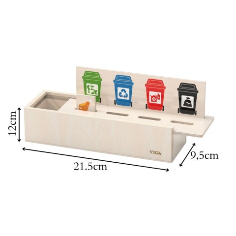 Viga Toys VIGA Układanka Gra edukacyjna drewniana do nauki sortowania śmieci
