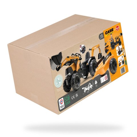 FALK Traktor na Pedały Case CE z Koparką Ładowarką i Przyczepą 3-7 lat