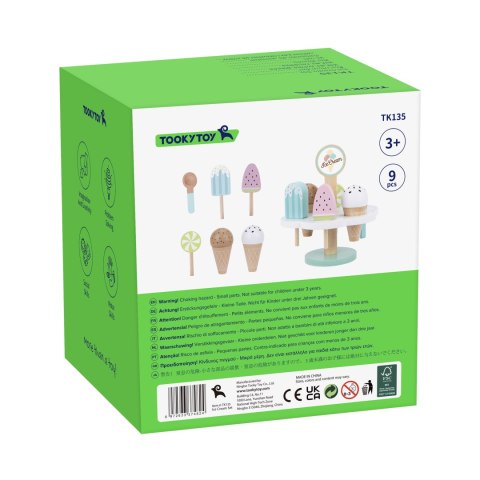 Tooky Toy TOOKY TOY Drewniane Lody Magnetyczne na Stojaku