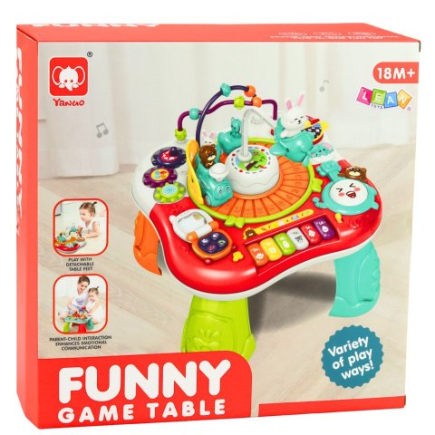 Stolik Edukacyjny Interaktywny Panel Muzyczny Pianinko 2w1 Turkusowy