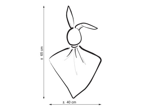Zając przytulanka DOUDOU dwustronna bawełna i minky - Baloniki - brudny róż