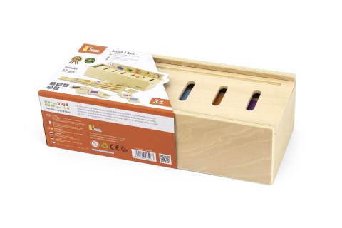 Viga Toys VIGA Drewniany Edukacyjny Sorter Gra Zwierzątka Owoce Warzywa Montessori