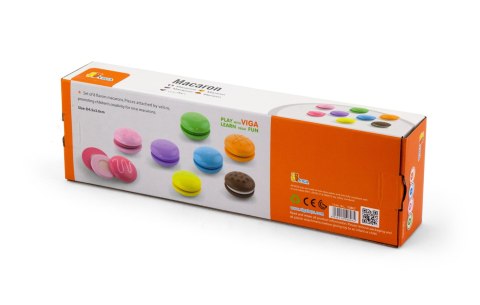Viga Toys VIGA Drewniane Ciastka Kolorowe Ciasteczka Zestaw Makaroników 8 szt