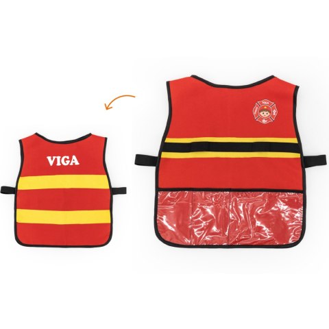 Viga Toys VIGA Zestaw Małego Strażaka Kamizelka + Drewniane akcesoria 8 el.