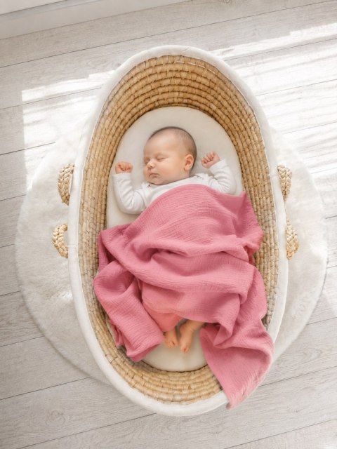 Muślinowy kocyk dla niemowląt z chwostami - róż retro My Sweet Baby