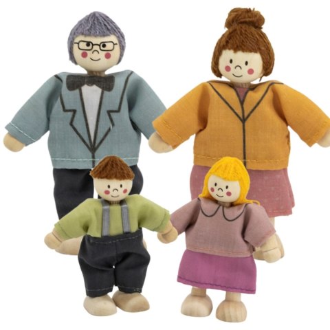 Viga Toys VIGA Zestaw Drewnianych Laleczek Materiałowe Ubranka 4 szt