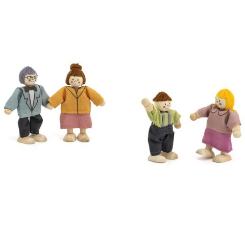 Viga Toys VIGA Zestaw Drewnianych Laleczek Materiałowe Ubranka 4 szt
