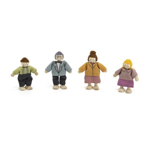 Viga Toys VIGA Zestaw Drewnianych Laleczek Materiałowe Ubranka 4 szt