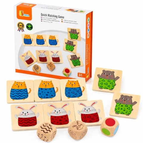 Viga Toys VIGA Drewniana Układanka Gra w Szybkie Dopasowanie 27 el.