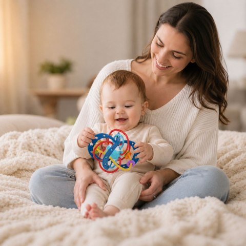 Woopie Baby WOOPIE BABY Zabawka Sensoryczna 2w1 Gryzak Grzechotka Montessori
