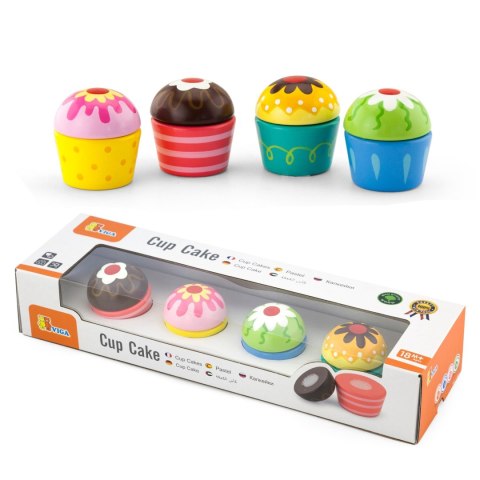 Viga Toys Viga Drewniane Ciasteczka Babeczki 4szt