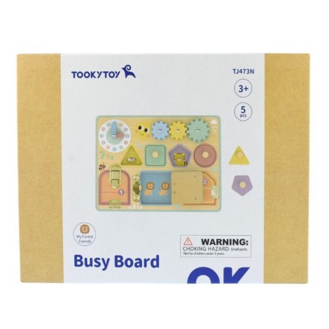 Tooky Toy TOOKY TOY Tablica Manipulacyjna Zamki Zębatki Sorter Zegar