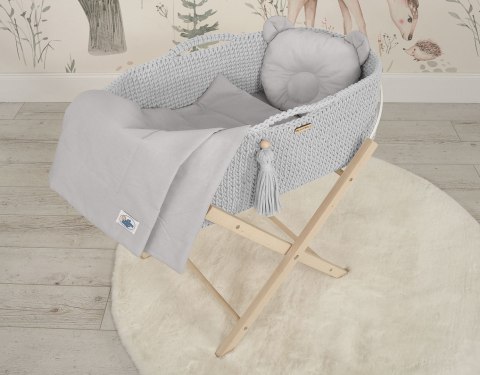 Pościel dla niemowląt z wypełnieniem kołderka i poduszka Miś - zestaw 2cz. - szary My Sweet Baby