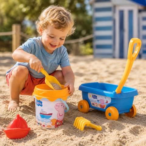 Smoby SMOBY Wózek z Wiaderkiem i Akcesoriami do Piasku Świnka Peppa