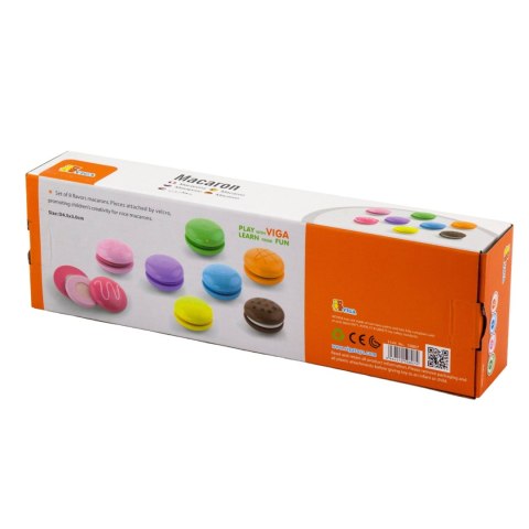 Viga Toys VIGA Drewniane Ciastka Kolorowe Ciasteczka Zestaw Makaroników 8 szt