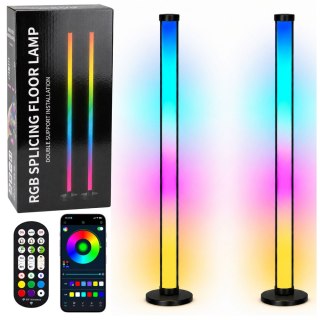 Lampy Podłogowe Smart Kolorowe Światła LED RGB Pilot Aplikacja 125cm 2 szt.