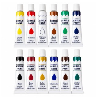 Zestaw Do Malowania Farby Akrylowe Artystyczne 24 Kolory 12 ml