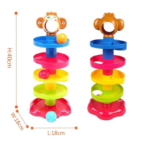 Woopie Baby WOOPIE BABY Kulodrom Tor Kulkowy Zestaw Spirala + 3 Kulki