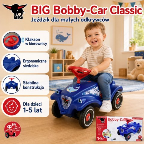 Big BIG Klasyczny Jeździk Bobby Car z Rysunkiem Delfinka
