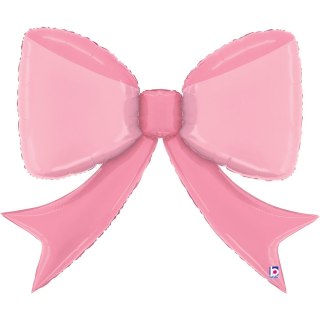 Balon foliowy Kokarda Pretty Pink mini na patyk 35cm 10szt.
