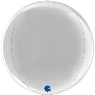 Balon foliowy kula, srebrny, Globe Silver, 28cm