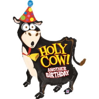 Balon foliowy urodzinowy krowa Holy Cow Birthday 93cm
