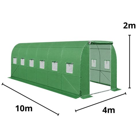 Tunel Ogrodowy Foliowy Szklarnia Na Warzywa PRO Stelaż 25MM 10x4x2M 40M²