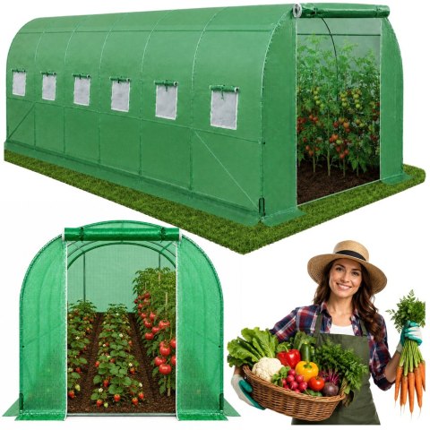 Tunel Ogrodowy Foliowy Szklarnia Na Warzywa PRO Stelaż 25MM 12x3x2M 36M²