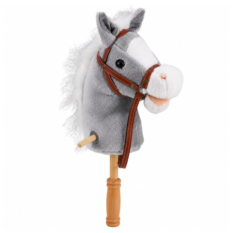 Hobby Horse Koń Na Kiju Głowa Konia Dźwięki Galopu Rżenia Szary 100 cm