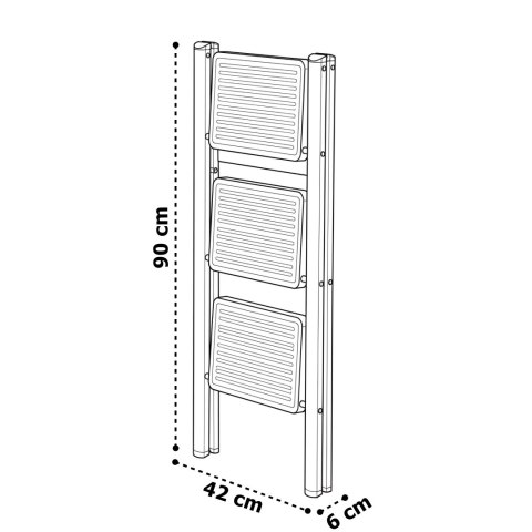 Drabinka 3-stopniowa metalowa EASYSTEP składana WHITE