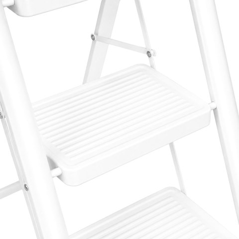 Drabinka 3-stopniowa metalowa EASYSTEP składana WHITE
