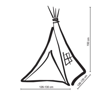 Namiot Tipi dla dzieci + zawieszki pióra - antracyt