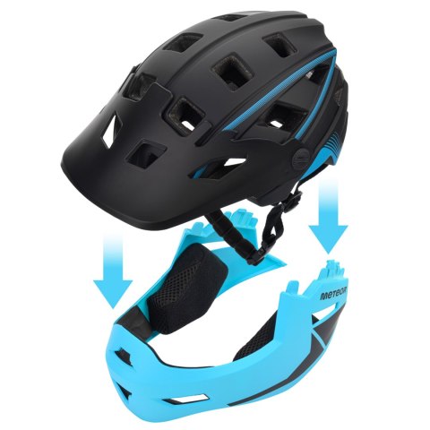 Kask rowerowy full-face Meteor Hydra L 58-61 cm czarny/niebieski