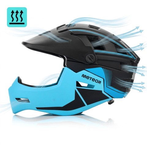 Kask rowerowy full-face Meteor Hydra L 58-61 cm czarny/niebieski