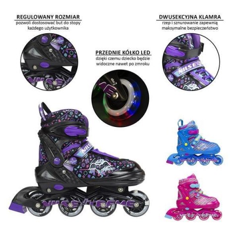 NJ4613 A różowy ROZM. L (38-41) ŁYŻWOROLKI NILS EXTREME