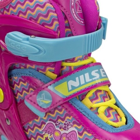 NJ4613 A różowy ROZM. L (38-41) ŁYŻWOROLKI NILS EXTREME