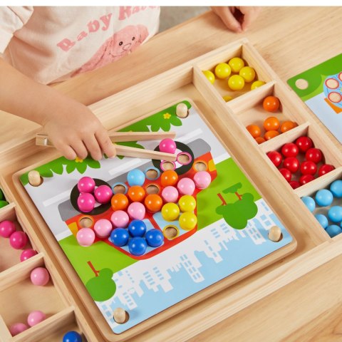 Viga Toys VIGA Drewniana Gra Kulki Złap i Dopasuj Układanka Montessori