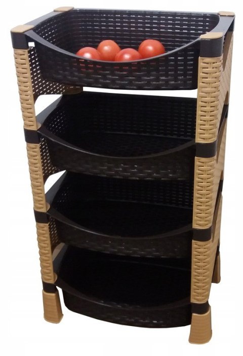 Regał łazienkowy GALAXY 4 elementy RATTAN 30x52x96cm