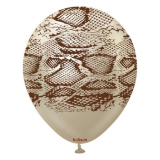 Balony lateksowe Safari Snake Mirror White Gold, wąż, 30 cm, 25 szt.